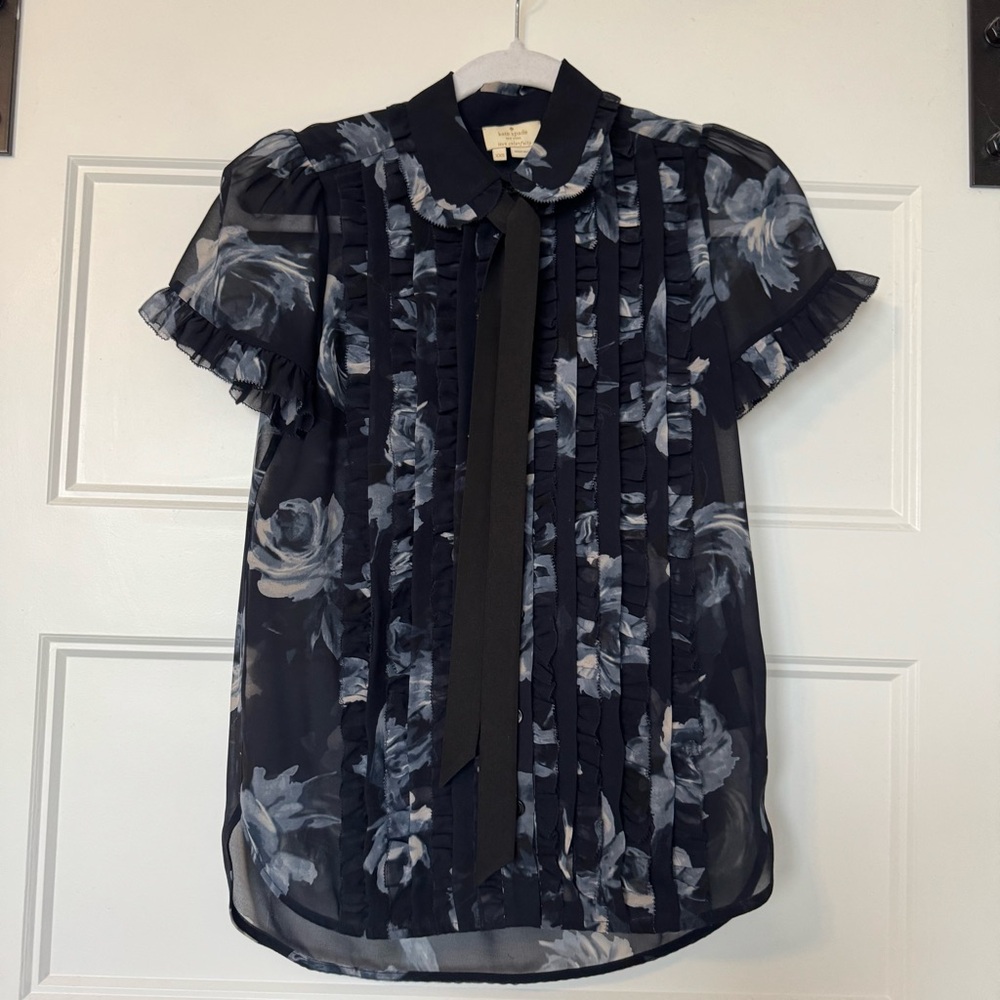 Kate Spade Sheer Blouse with Tie